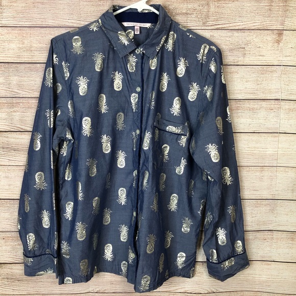 Victoria’s Secret Long Sleeve Pineapple Shirt - Picture 1 of 3